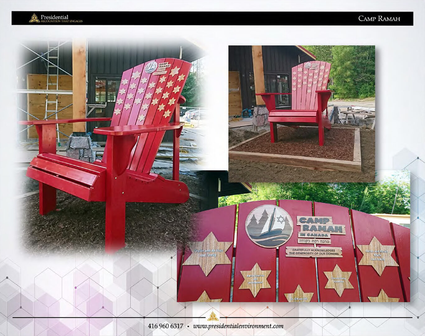 A red chair with gold stars on it