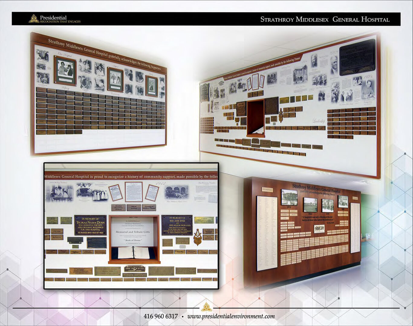 A series of four pictures showing different types of displays.